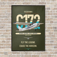 Thumbnail for Cessna 172 Skyhawk vertical canvas print - framed - green army background
