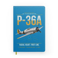 Thumbnail for P-36A Hawk design on turquoise notebook