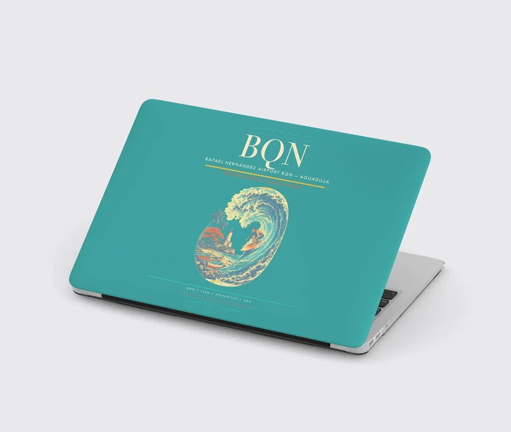 Rafael Hernández Airport (BQN) design on turquoise MacBook case