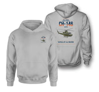Thumbnail for Bell Canada CH-146 Griffon design on light gray double-side hoodie, double-side print