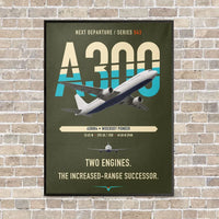 Thumbnail for Airbus A300B4 vertical canvas print - framed - green army background