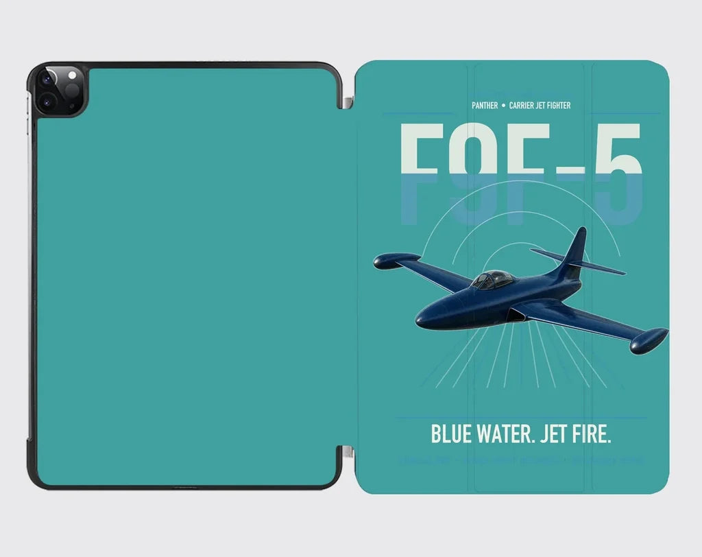 F9F-5 Panther design on turquoise ipad tablet case