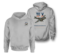 Thumbnail for Bristol Beaufighter TF X design on light gray double-side hoodie, double-side print