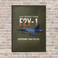 Thumbnail for F2Y-1 Sea Dart Supersonic from the Sea vertical canvas print - framed - green army background