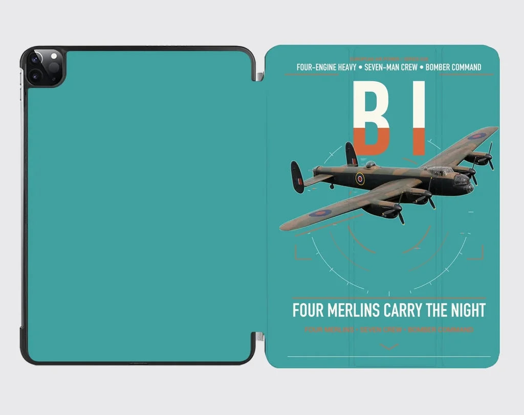 Avro Lancaster B I design on turquoise ipad tablet case