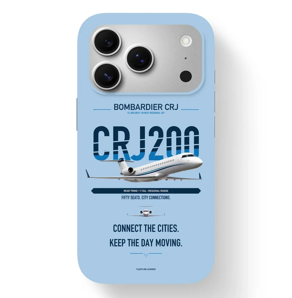 CRJ200 Case design on light blue iphone case