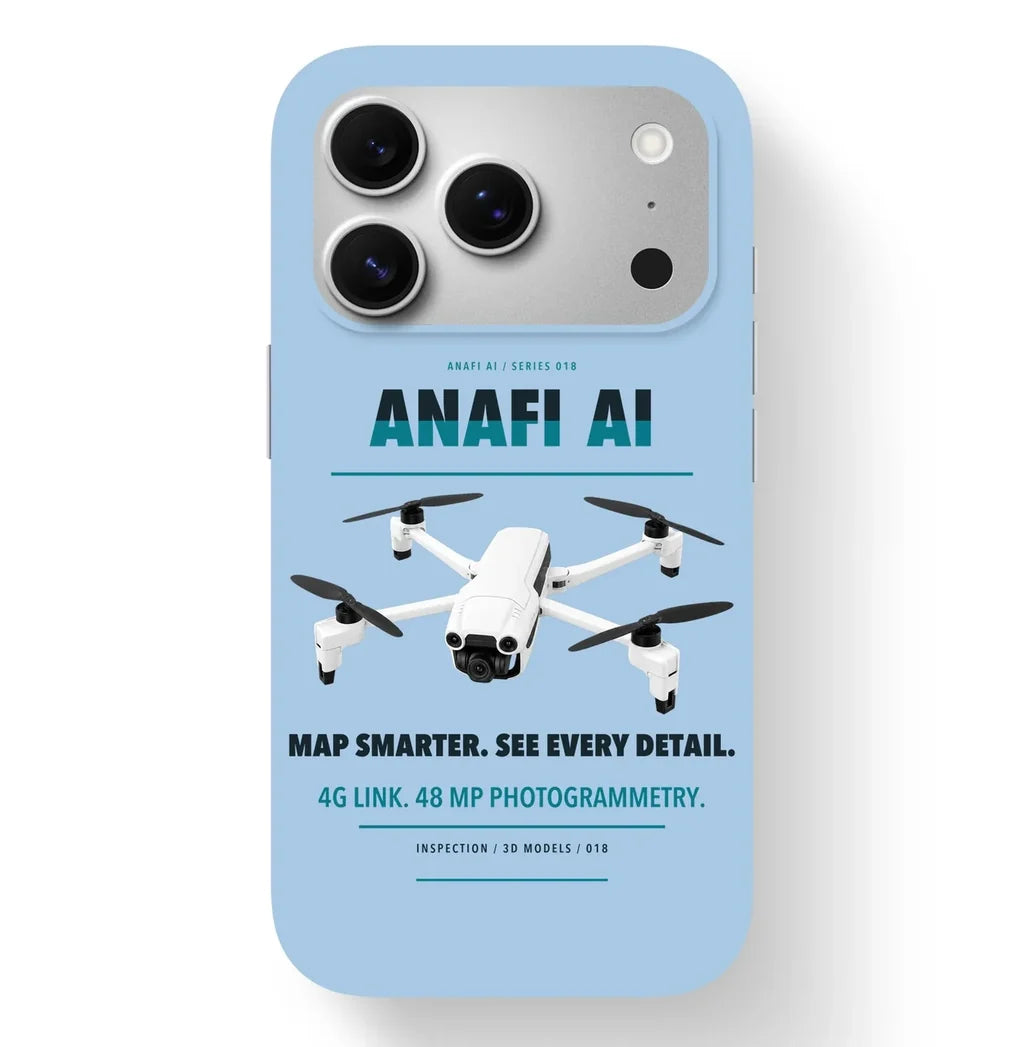 Parrot ANAFI Ai Case design on light blue iphone case