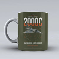 Thumbnail for Dassault Mirage 2000C RDI design on green army ceramic mug, double-side print