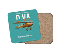Thumbnail for Albatros D.Va design on turquoise 1 piece coaster