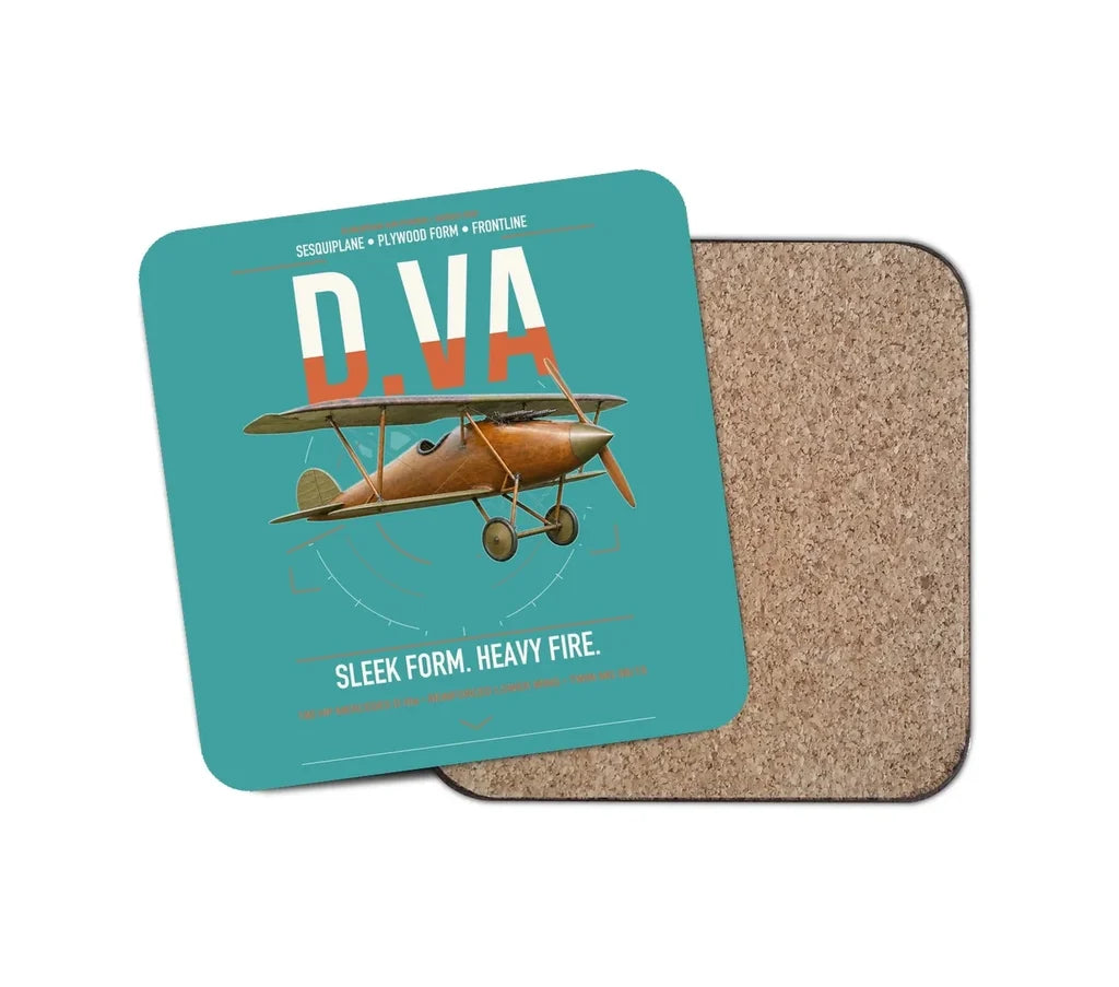 Albatros D.Va design on turquoise 1 piece coaster