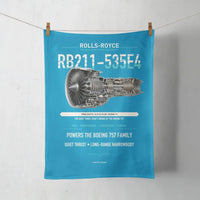 Thumbnail for RB211-535E4 design on turquoise towel