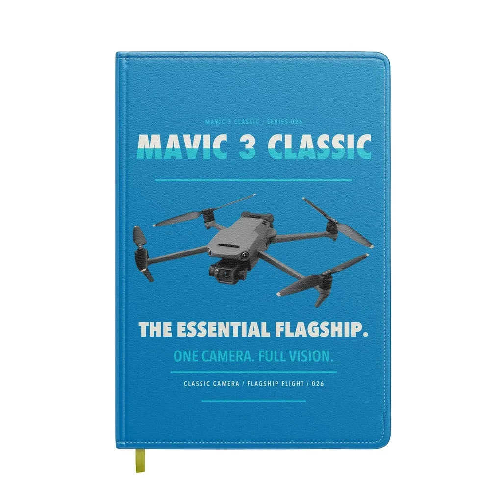 DJI Mavic 3 Classic design on turquoise notebook