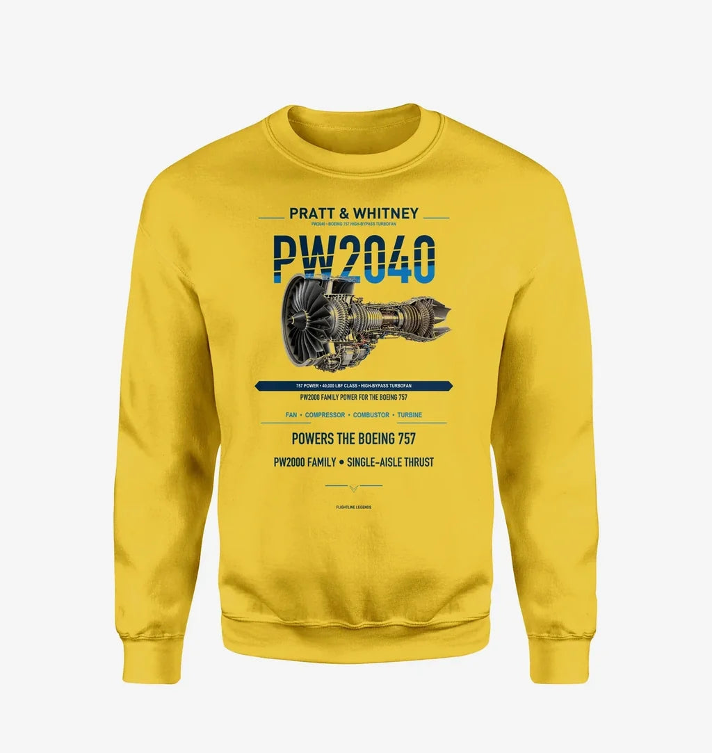 PW2040 design on yellow sweatshirt