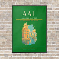 Thumbnail for Aalborg Airport AAL - Canvas Framed - Green