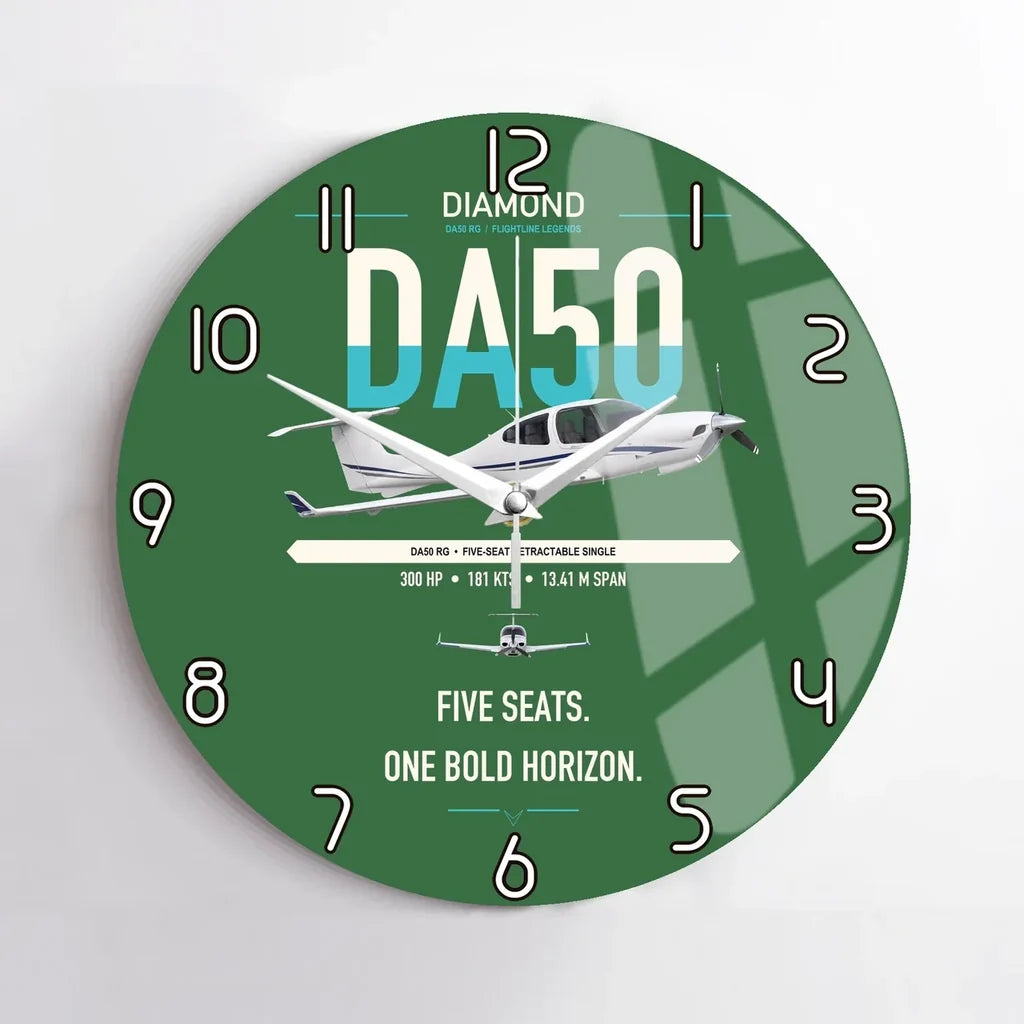 Diamond DA50 RG design on green no frame wall clock