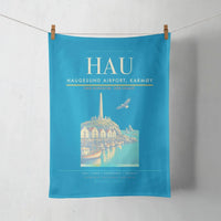 Thumbnail for Haugesund Airport, Karmøy (HAU) design on turquoise towel