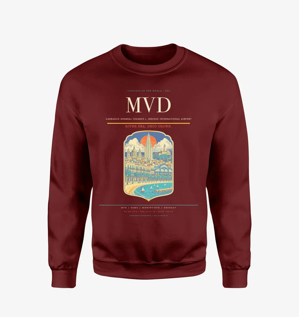 Carrasco General Cesareo L. Berisso International Airport MVD Sweatshirt - Wine Red