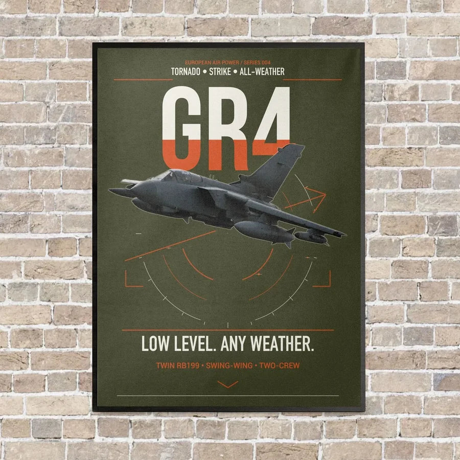 Panavia Tornado GR4 vertical canvas print - framed - green army background