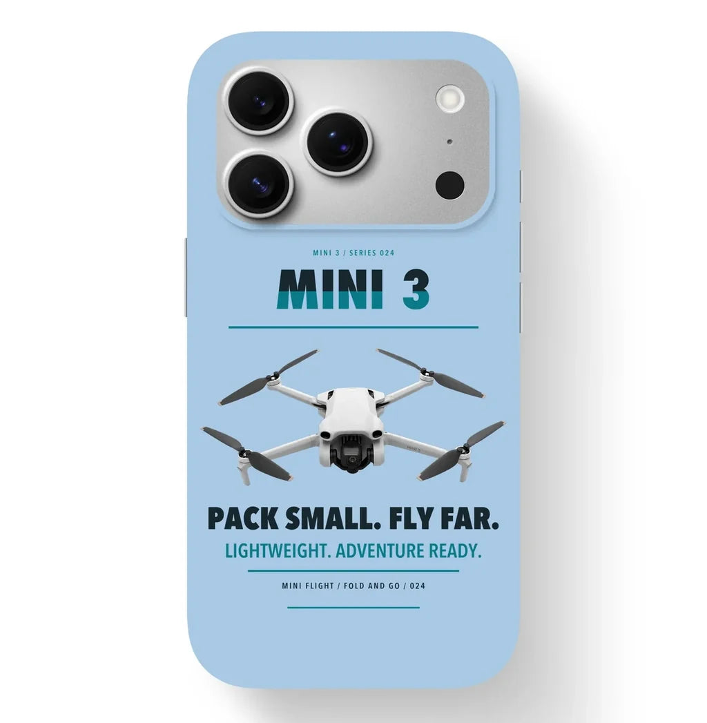 DJI Mini 3 Case design on light blue iphone case