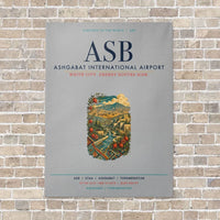 Thumbnail for Ashgabat International Airport ASB vertical canvas print - no frame - light gray background