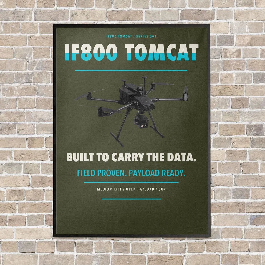 Inspired Flight IF800 Tomcat vertical canvas print - framed - green army background