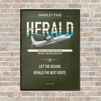 Thumbnail for Handley Page HPR.7 Dart Herald vertical canvas print - framed - green army background
