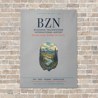 Thumbnail for Bozeman Yellowstone International Airport BZN vertical canvas print - no frame - light gray background