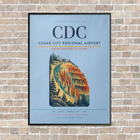 Thumbnail for Cedar City Regional Airport CDC - Canvas Framed - Light Blue