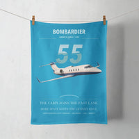 Thumbnail for Bombardier Learjet 55 design on turquoise towel