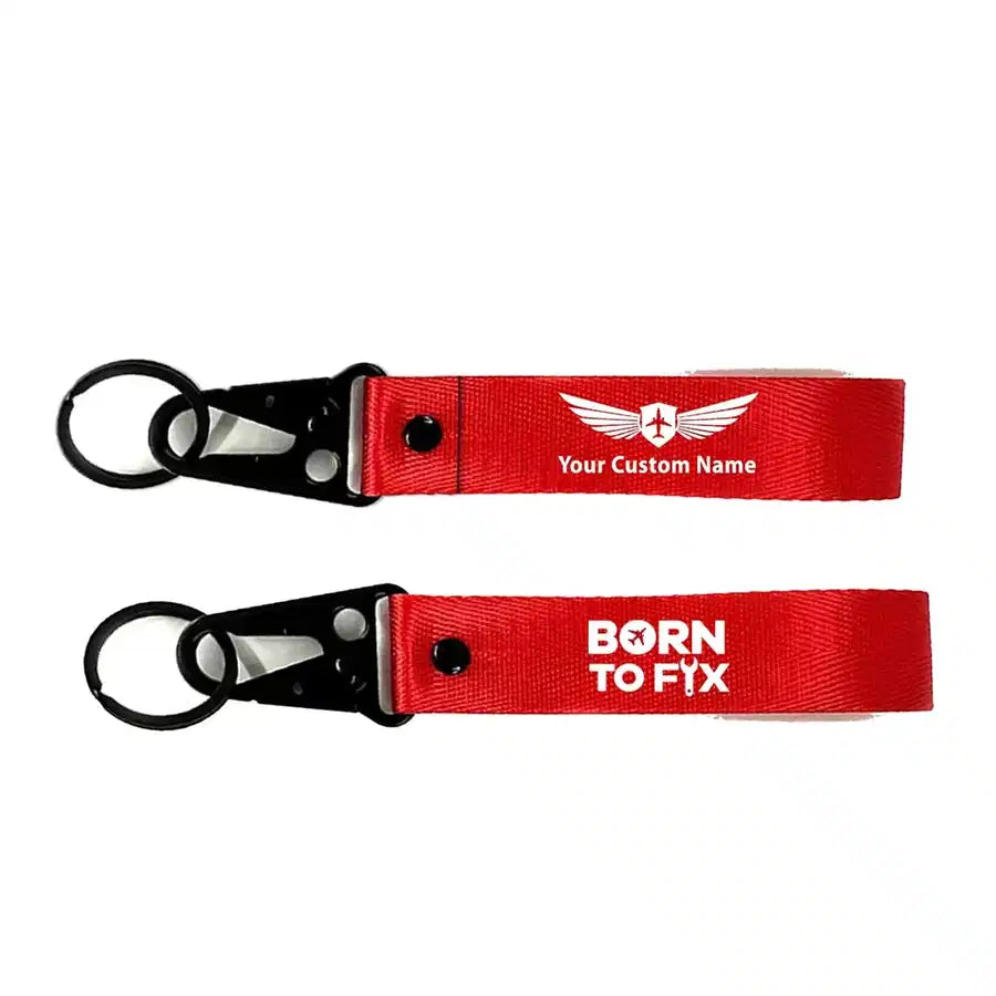 Born To Fix Airplanes Hawk-shaped key chain, Red + NAME