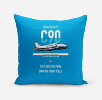 Thumbnail for Beechcraft King Air C90 design on turquoise pillow