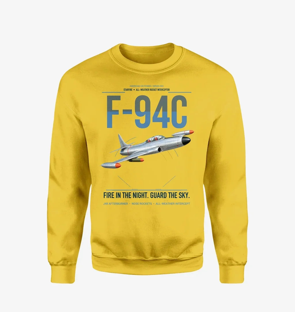 F-94C Starfire design on yellow sweatshirt