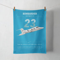 Thumbnail for Bombardier Learjet 23 design on turquoise towel