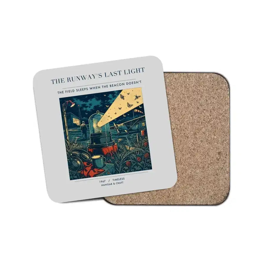 The Runway's Last Light - Designed Coasters design on light gray 1-piece