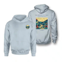 Thumbnail for VINTAGE G4284 - The Midnight Sun Shift - Double-Side Hoodie design on lightblue double side