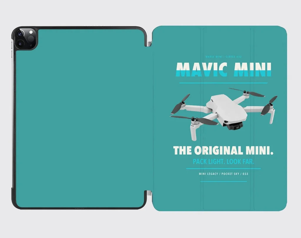 DJI Mavic Mini design on turquoise ipad tablet case