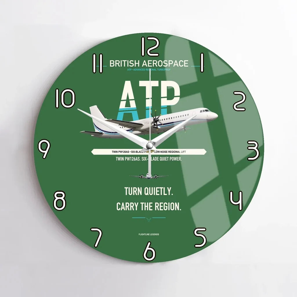 British Aerospace ATP design on green no frame wall clock