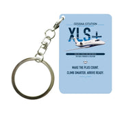 Thumbnail for Cessna Citation XLSPlus design on light blue designed key chain, double-side print