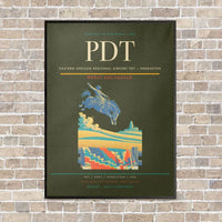 Thumbnail for Eastern Oregon Regional Airport PDT — Pendleton vertical canvas print - framed - green army background