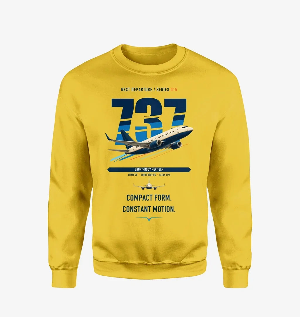 Boeing 737-700 NG design on yellow sweatshirt