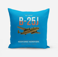 Thumbnail for B-25J Mitchell design on turquoise pillow