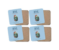 Thumbnail for Brisbane Airport (BNE) design on light blue 4 pieces set coaster