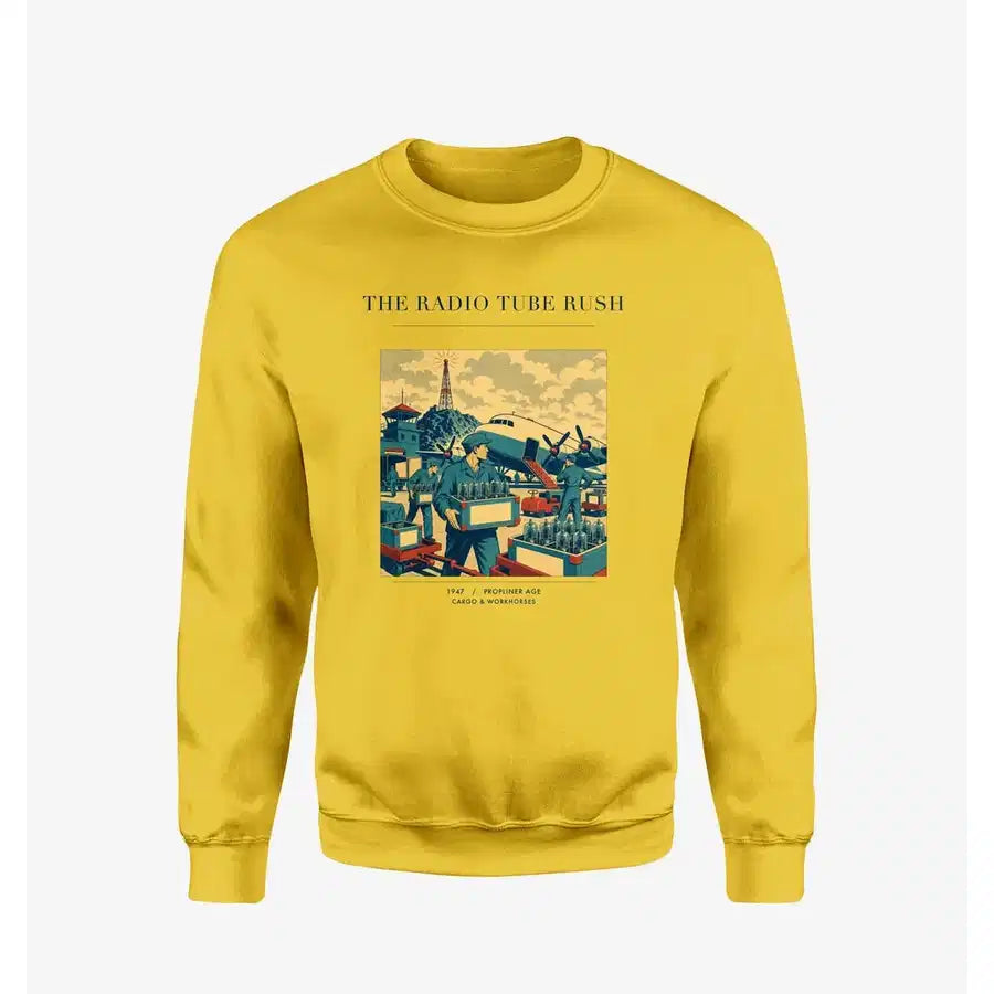 VINTAGE G4414 - The Radio Tube Rush - Designed Sweatshirts design on yellow
