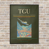 Thumbnail for Toncontín International Airport TGU — Tegucigalpa vertical canvas print - framed - green army background