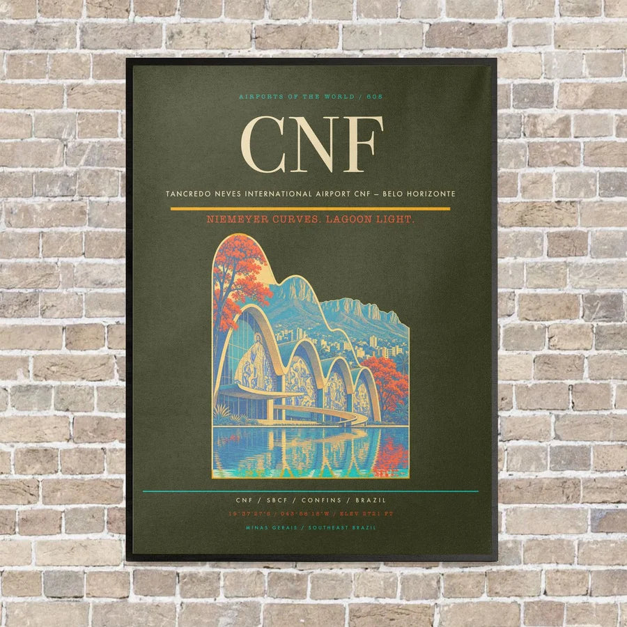 Tancredo Neves International Airport CNF — Belo Horizonte vertical canvas print - framed - green army background