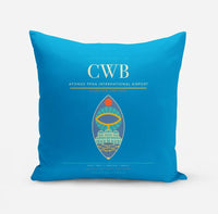 Thumbnail for Afonso Pena International Airport (CWB) design on turquoise pillow