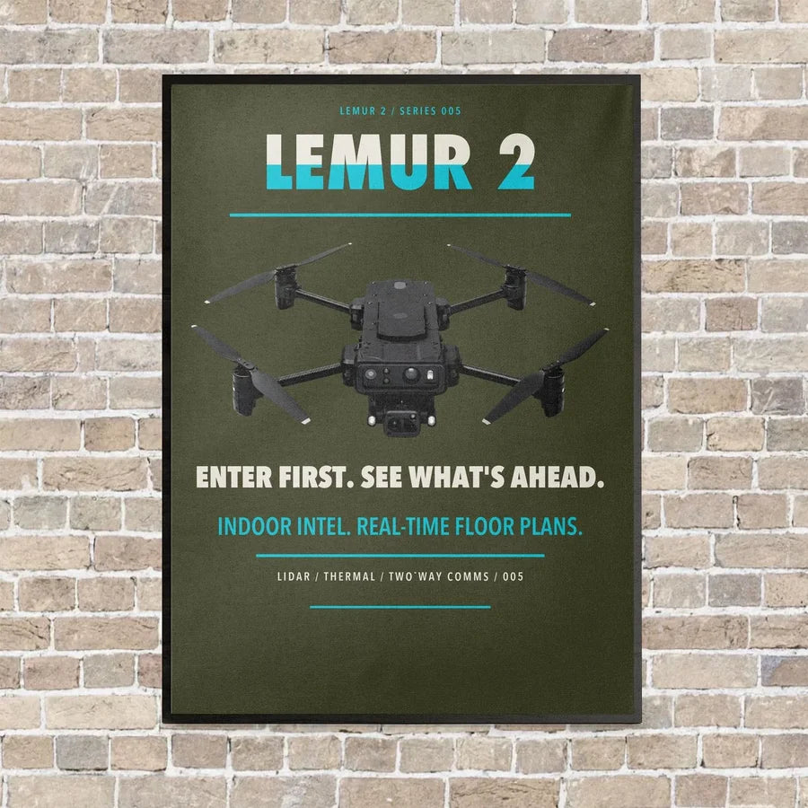 BRINC LEMUR 2 vertical canvas print - framed - green army background