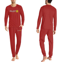 Thumbnail for Pilot & Stripes (3 Lines) men pajamas - Red