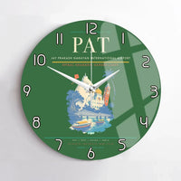 Thumbnail for Jay Prakash Narayan International Airport (PAT) design on green no frame wall clock