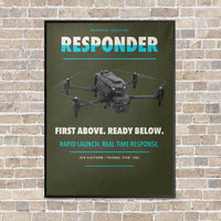 Thumbnail for BRINC Responder vertical canvas print - framed - green army background
